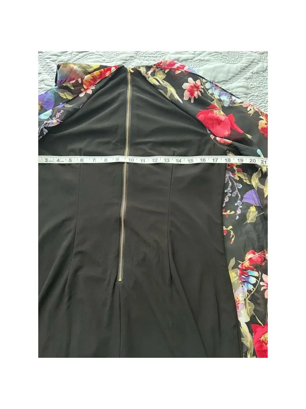 SL Fashions New York Dress Size 10 Black Floral - Picture 12 of 13
